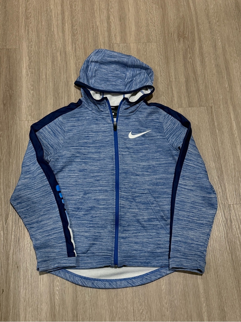Nike Hoodie Sweatshirt Womens Sz L Blue Dri-Fit Full Zip